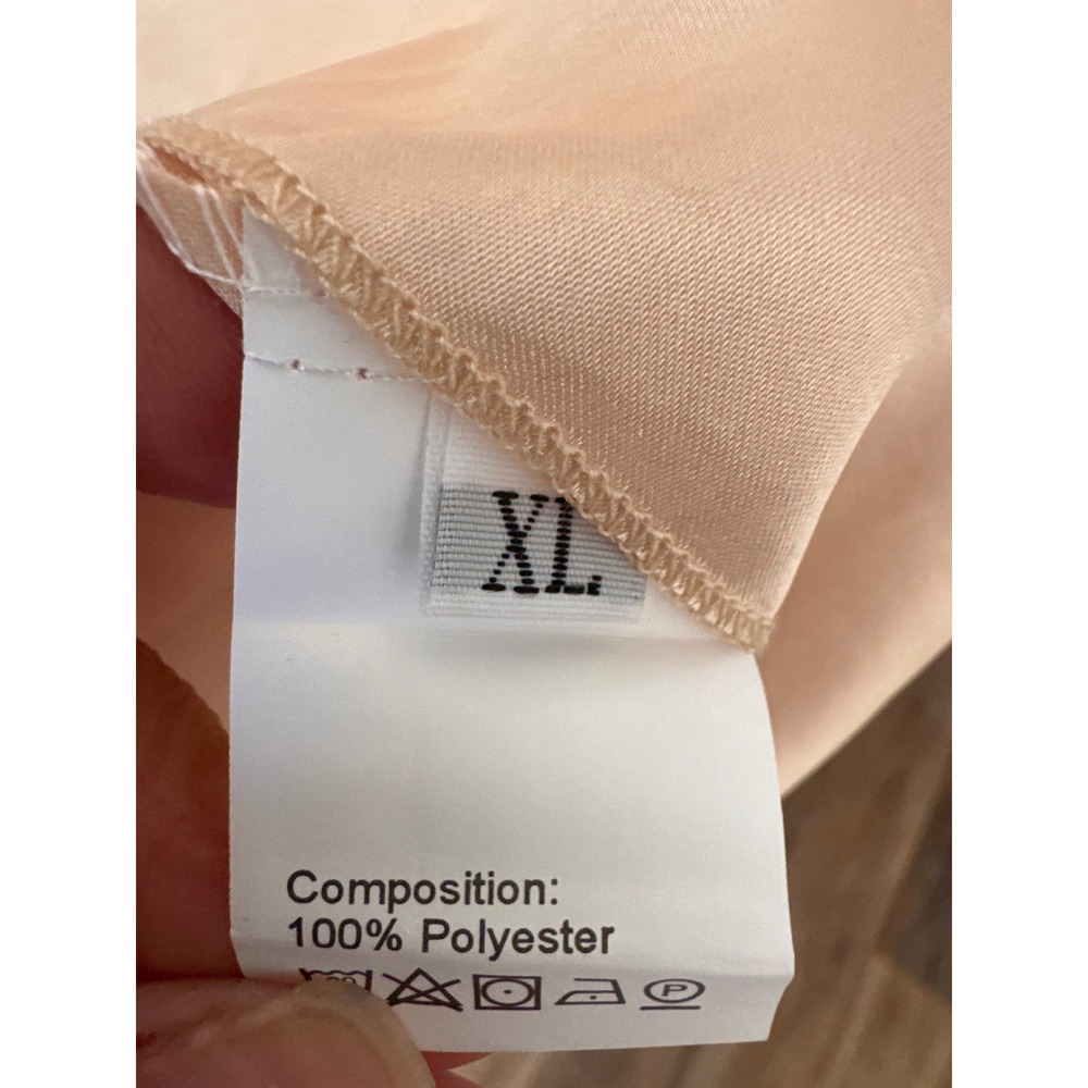 Anna-K California blush satin camisole V-neckline adjustable spaghetti straps XL - Picture 3 of 8